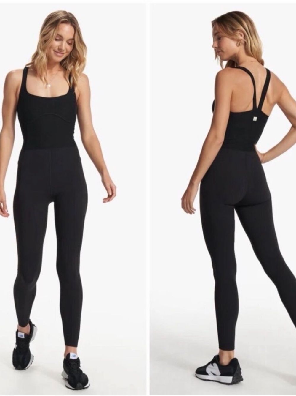 Vuori Black Slim-Fit Corset Active Jumpsuit